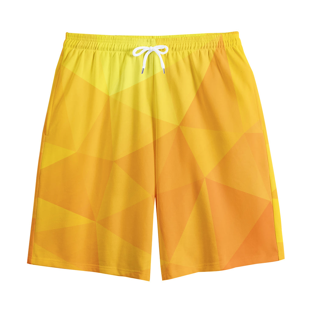 Yellow Polygonal Geometric Print Cotton Shorts Yellow Polygonal Geometric Print Cotton Shorts