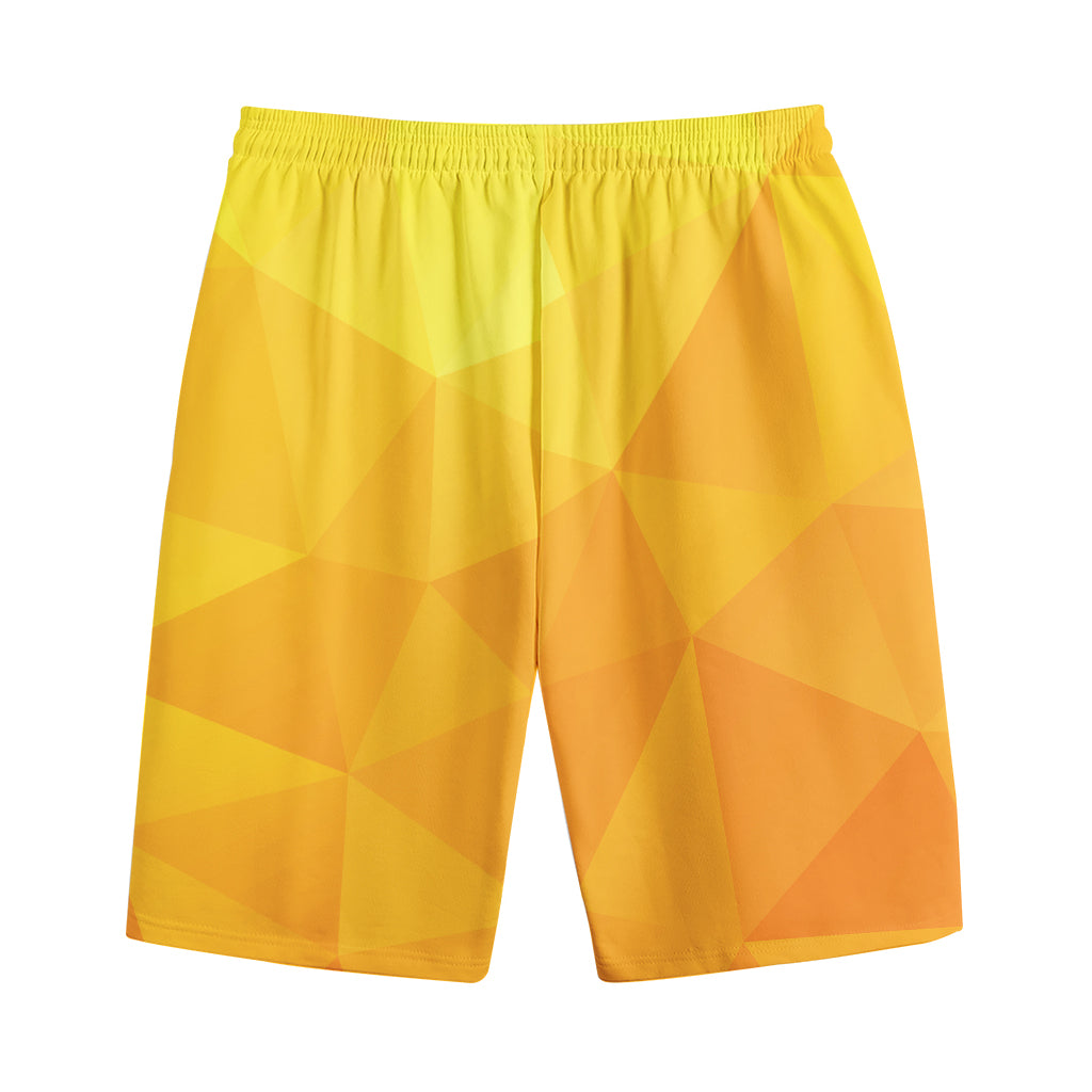 Yellow Polygonal Geometric Print Cotton Shorts Yellow Polygonal Geometric Print Cotton Shorts