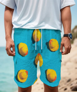 Yellow Rubber Ducks Print Men's Cargo Shorts