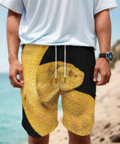Yellow Snake Print Men's Cargo Shorts