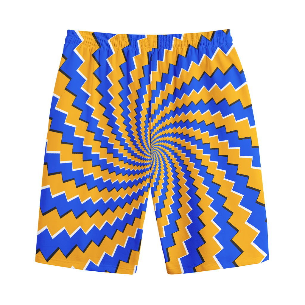 Yellow Spiral Moving Optical Illusion Cotton Shorts Yellow Spiral Moving Optical Illusion Cotton Shorts