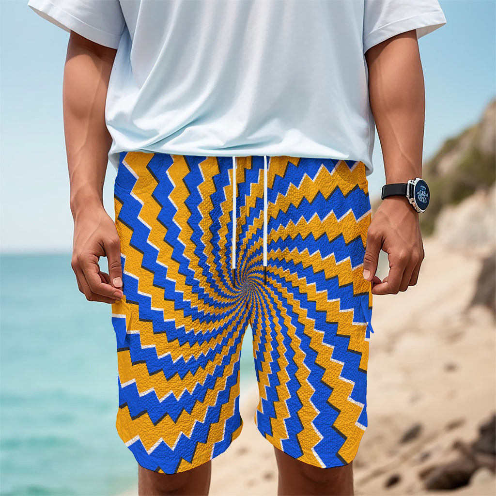 Yellow Spiral Moving Optical Illusion Men's Cargo Shorts Yellow Spiral Moving Optical Illusion Men's Cargo Shorts