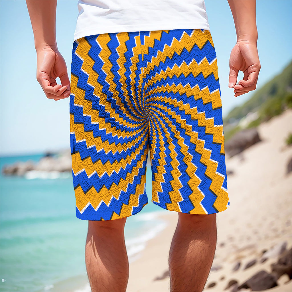 Yellow Spiral Moving Optical Illusion Men's Cargo Shorts Yellow Spiral Moving Optical Illusion Men's Cargo Shorts