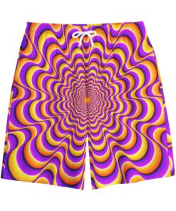 Yellow Splashing Moving Optical Illusion Cotton Shorts