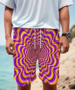 Yellow Splashing Moving Optical Illusion Men's Cargo Shorts