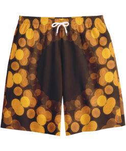 Yellow Spot Kaleidoscope Print Cotton Shorts