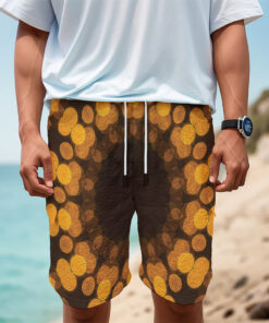 Yellow Spot Kaleidoscope Print Men's Cargo Shorts