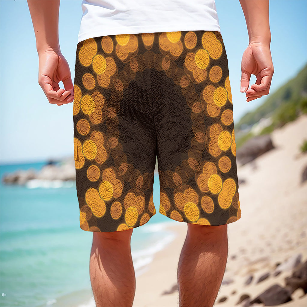 Yellow Spot Kaleidoscope Print Men's Cargo Shorts Yellow Spot Kaleidoscope Print Men's Cargo Shorts