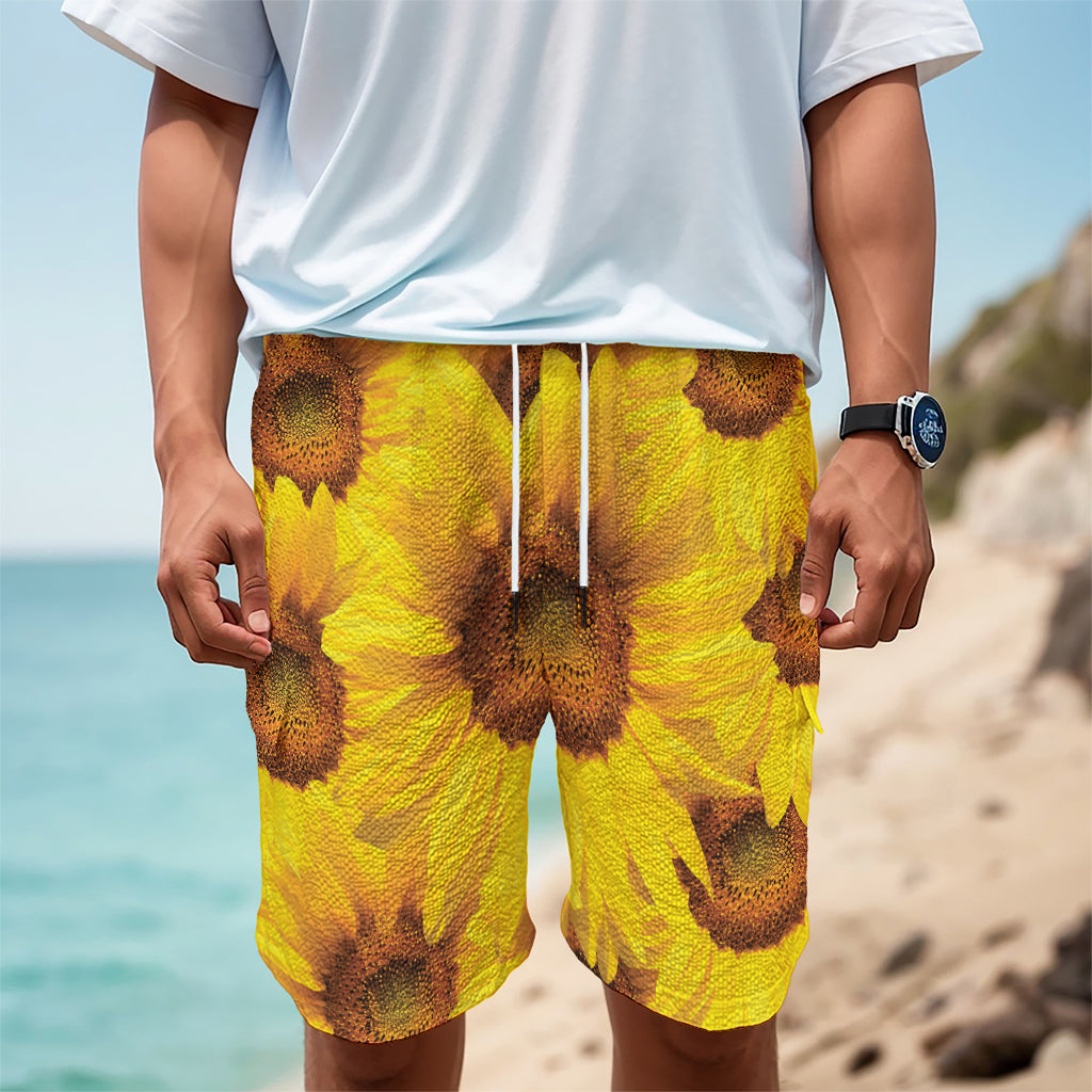 Yellow Sunflower Print Men's Cargo Shorts Yellow Sunflower Print Men's Cargo Shorts