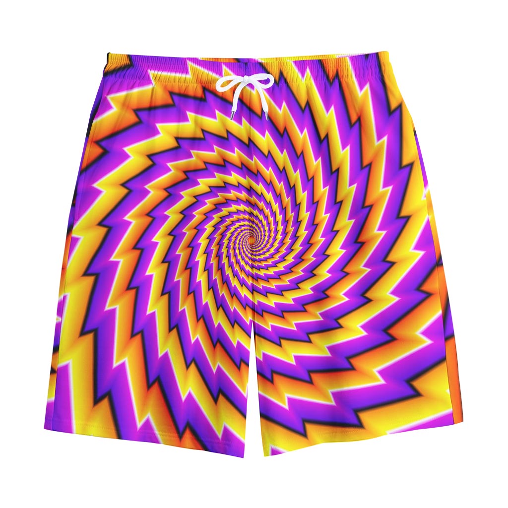 Yellow Twisted Moving Optical Illusion Cotton Shorts Yellow Twisted Moving Optical Illusion Cotton Shorts