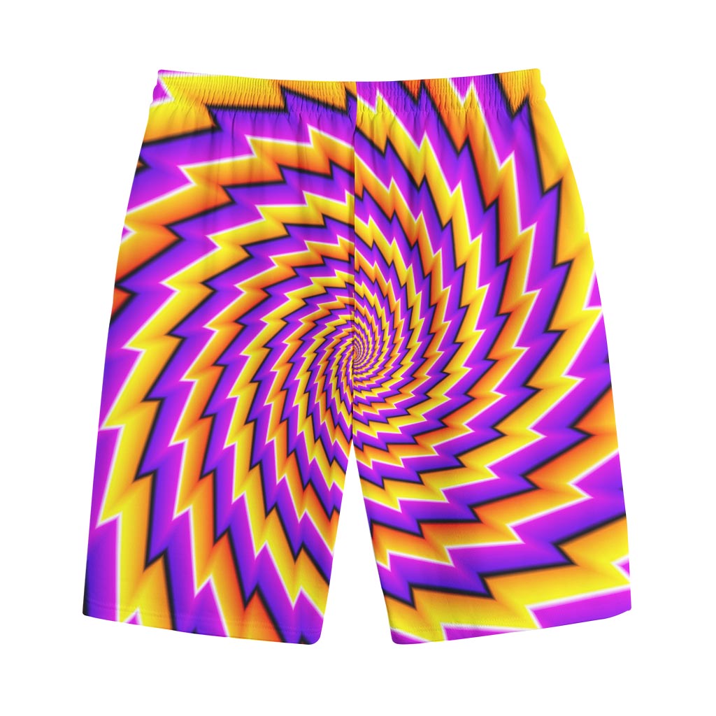 Yellow Twisted Moving Optical Illusion Cotton Shorts Yellow Twisted Moving Optical Illusion Cotton Shorts