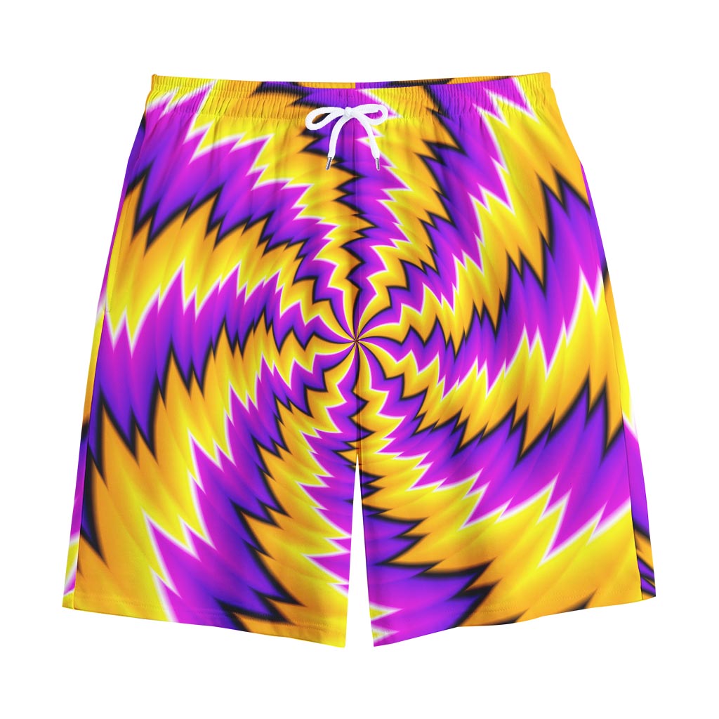Yellow Vortex Moving Optical Illusion Cotton Shorts Yellow Vortex Moving Optical Illusion Cotton Shorts