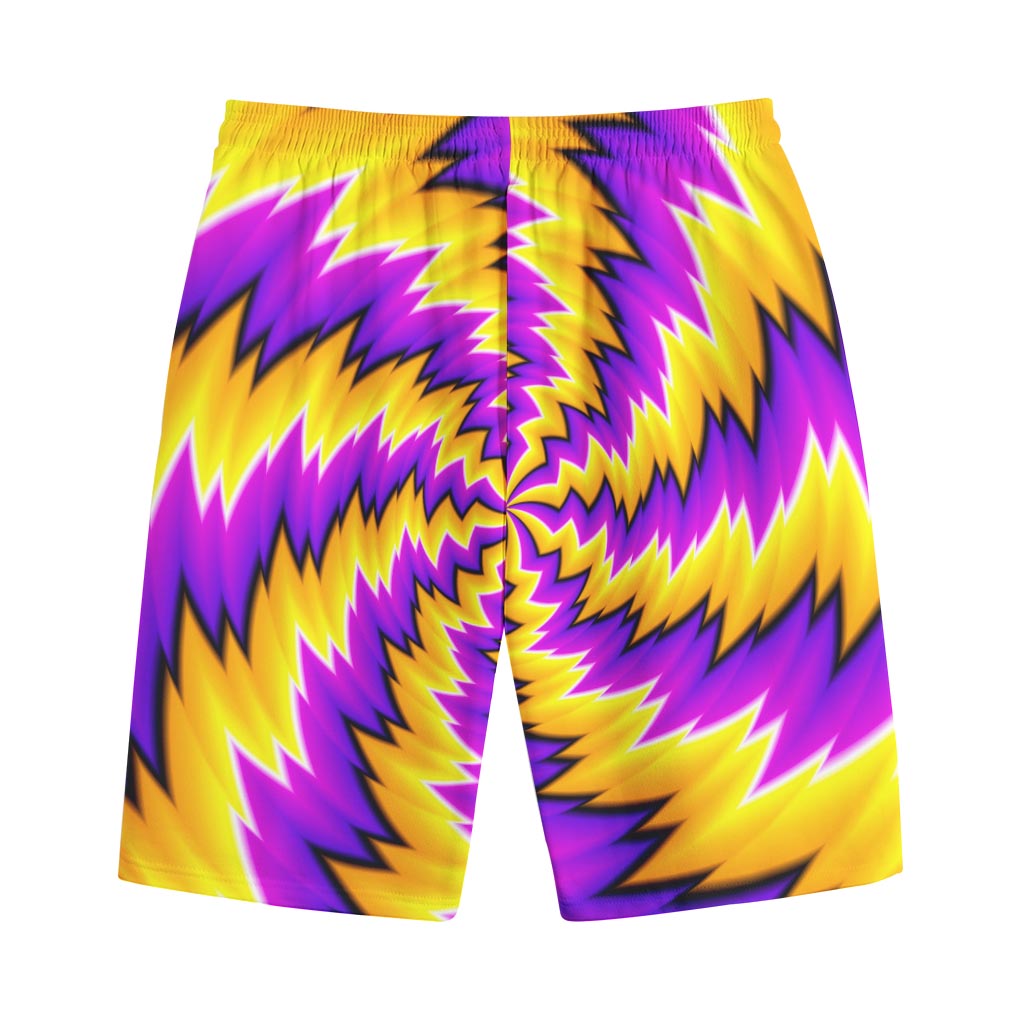Yellow Vortex Moving Optical Illusion Cotton Shorts Yellow Vortex Moving Optical Illusion Cotton Shorts
