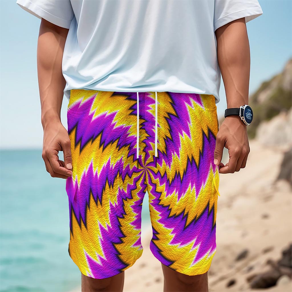 Yellow Vortex Moving Optical Illusion Men's Cargo Shorts Yellow Vortex Moving Optical Illusion Men's Cargo Shorts