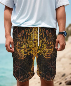 Yggdrasil Tree Of Life Print Men's Cargo Shorts