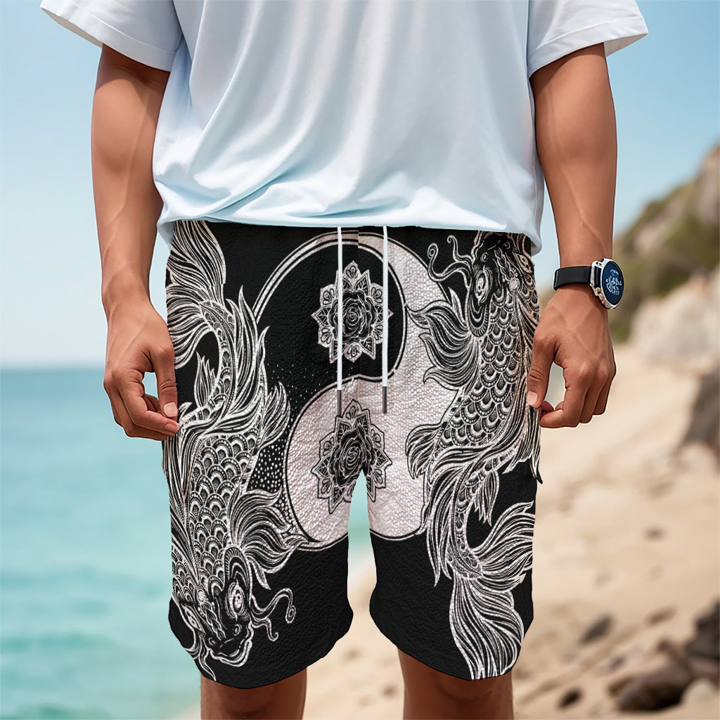 Yin And Yang Koi Carp Fish Print Men's Cargo Shorts Yin And Yang Koi Carp Fish Print Men's Cargo Shorts