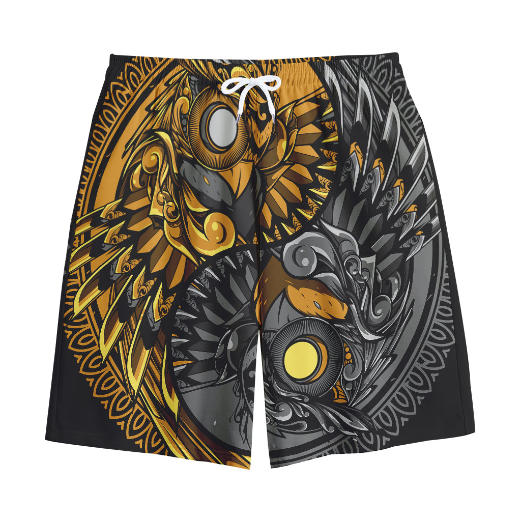 Yin Yang Owl Print Cotton Shorts Yin Yang Owl Print Cotton Shorts