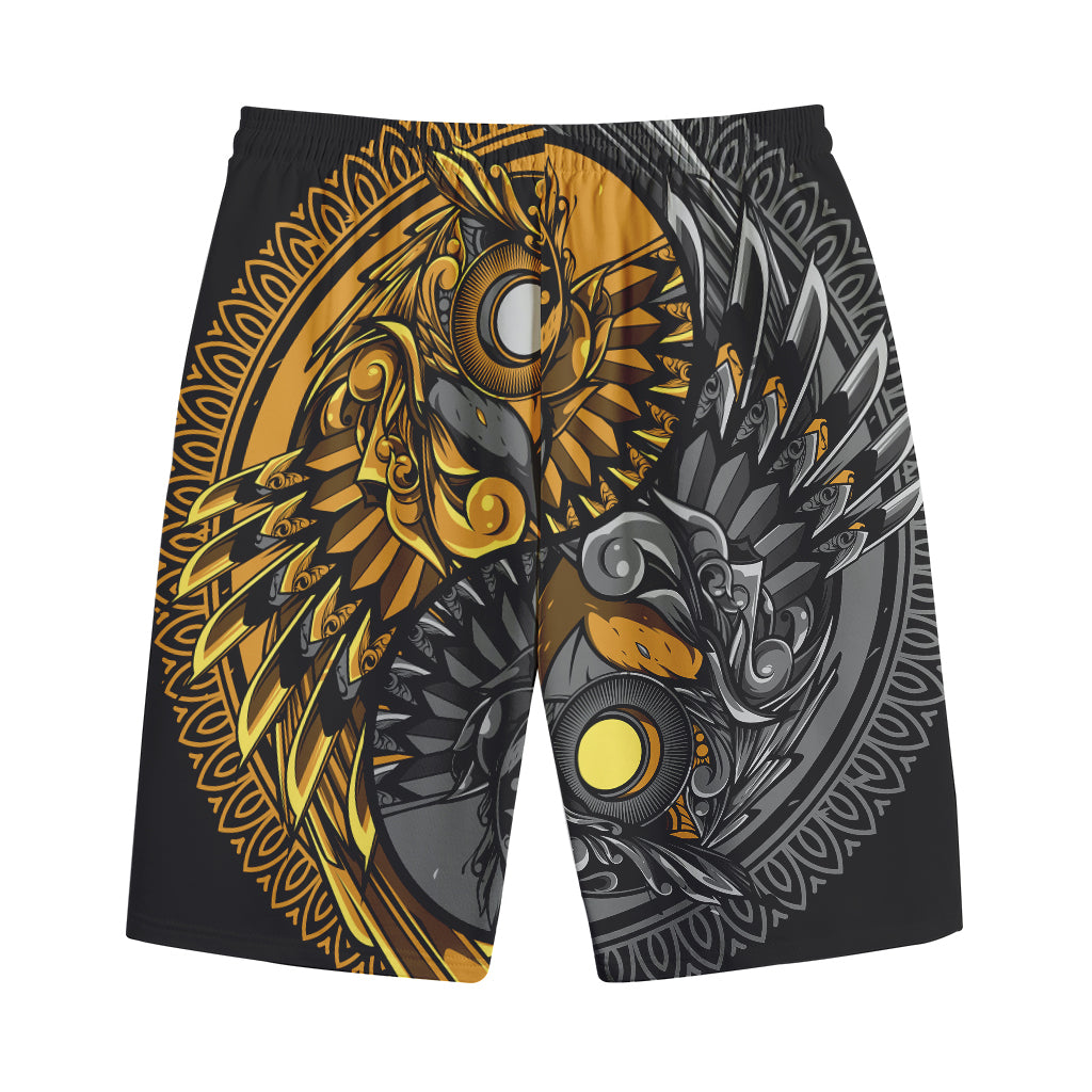 Yin Yang Owl Print Cotton Shorts Yin Yang Owl Print Cotton Shorts