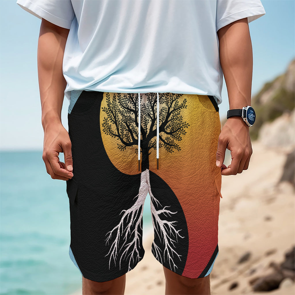 Yin Yang Tree Of Life Print Men's Cargo Shorts Yin Yang Tree Of Life Print Men's Cargo Shorts