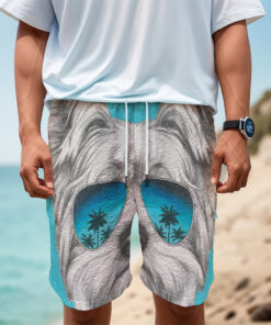Yorkshire Terrier With Sunglasses Print Men's Cargo Shorts