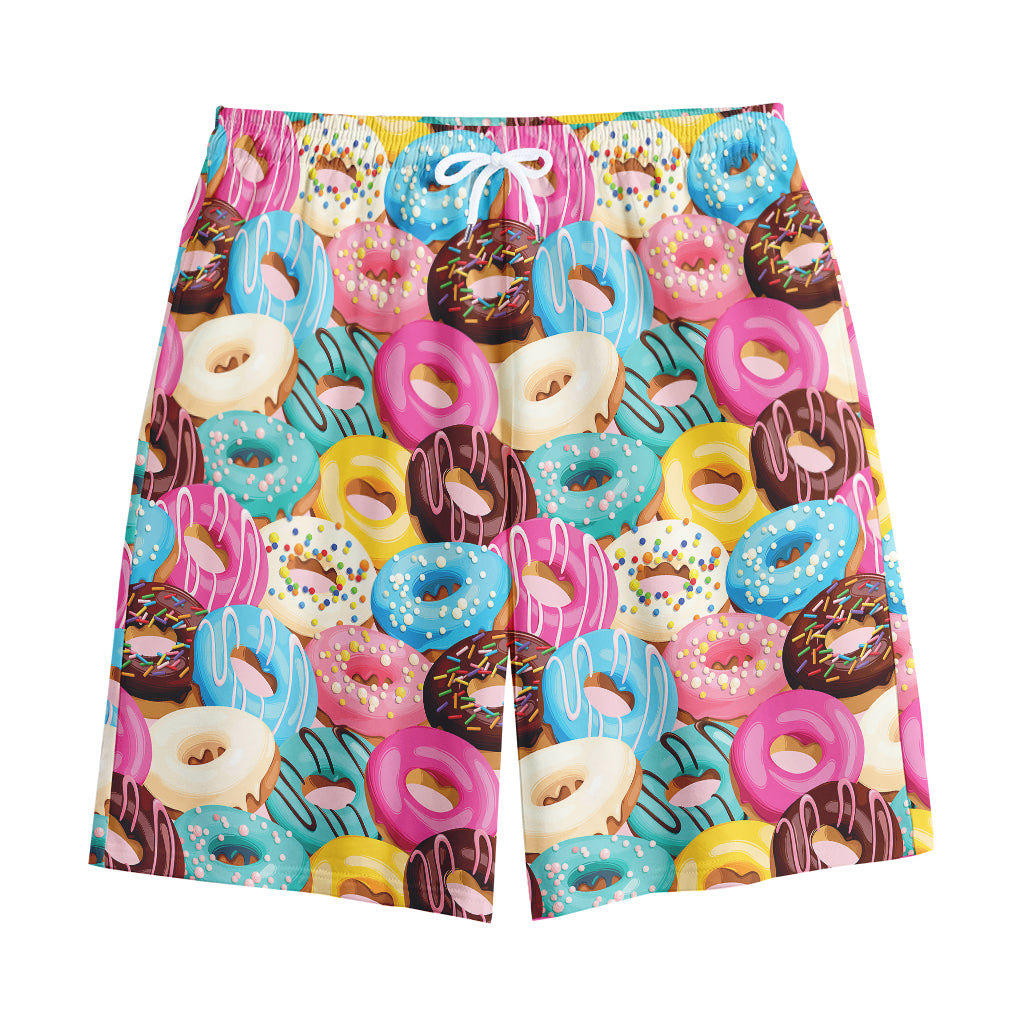 Yummy Donut Pattern Print Cotton Shorts Yummy Donut Pattern Print Cotton Shorts