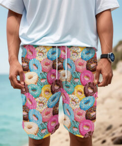 Yummy Donut Pattern Print Men's Cargo Shorts