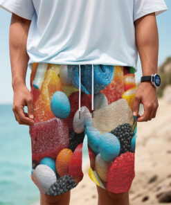 Yummy Gummy Print Men's Cargo Shorts