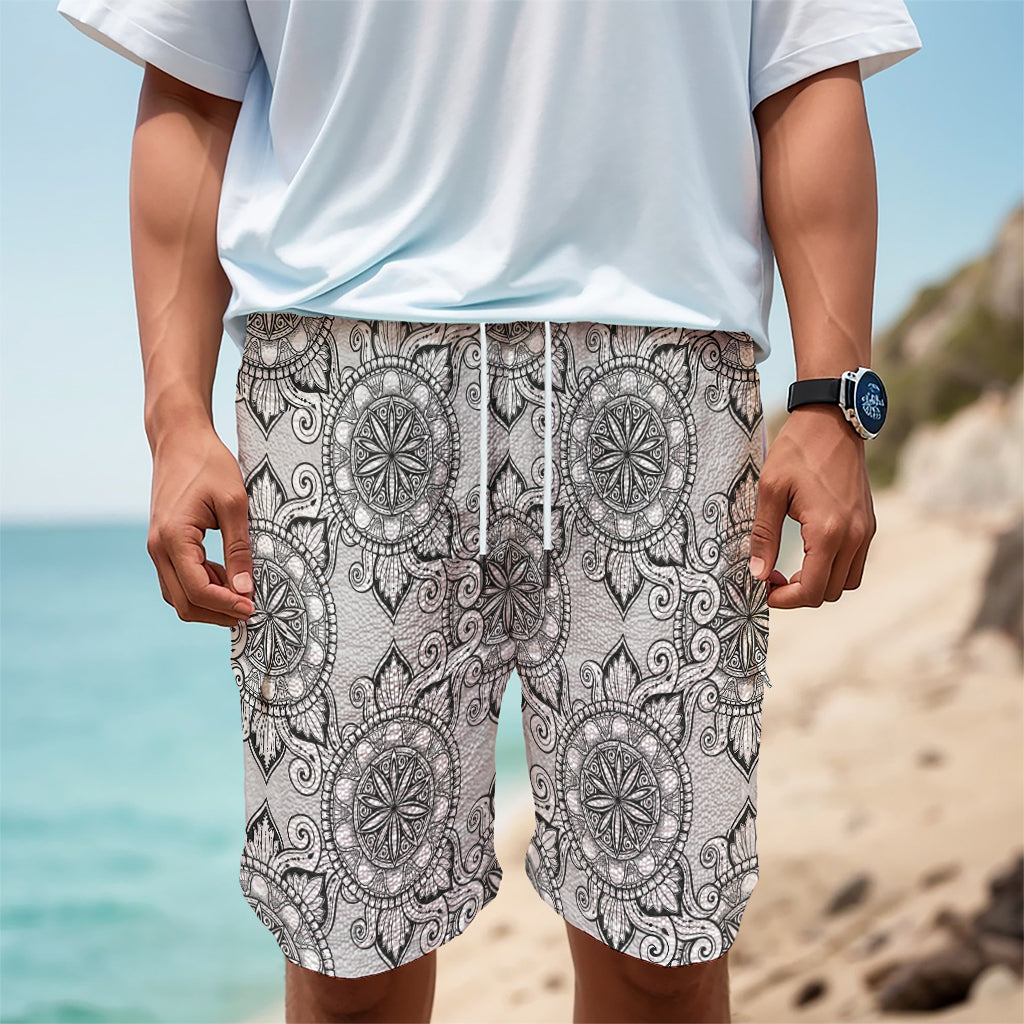 Zentangle Floral Pattern Print Men's Cargo Shorts Zentangle Floral Pattern Print Men's Cargo Shorts