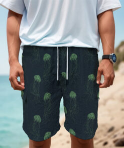 Zentangle Jellyfish Pattern Print Men's Cargo Shorts