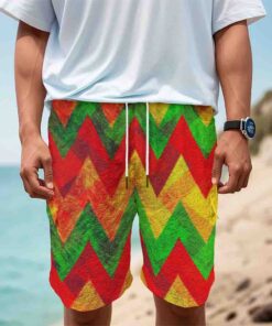 Zig Zag Reggae Pattern Print Men's Cargo Shorts