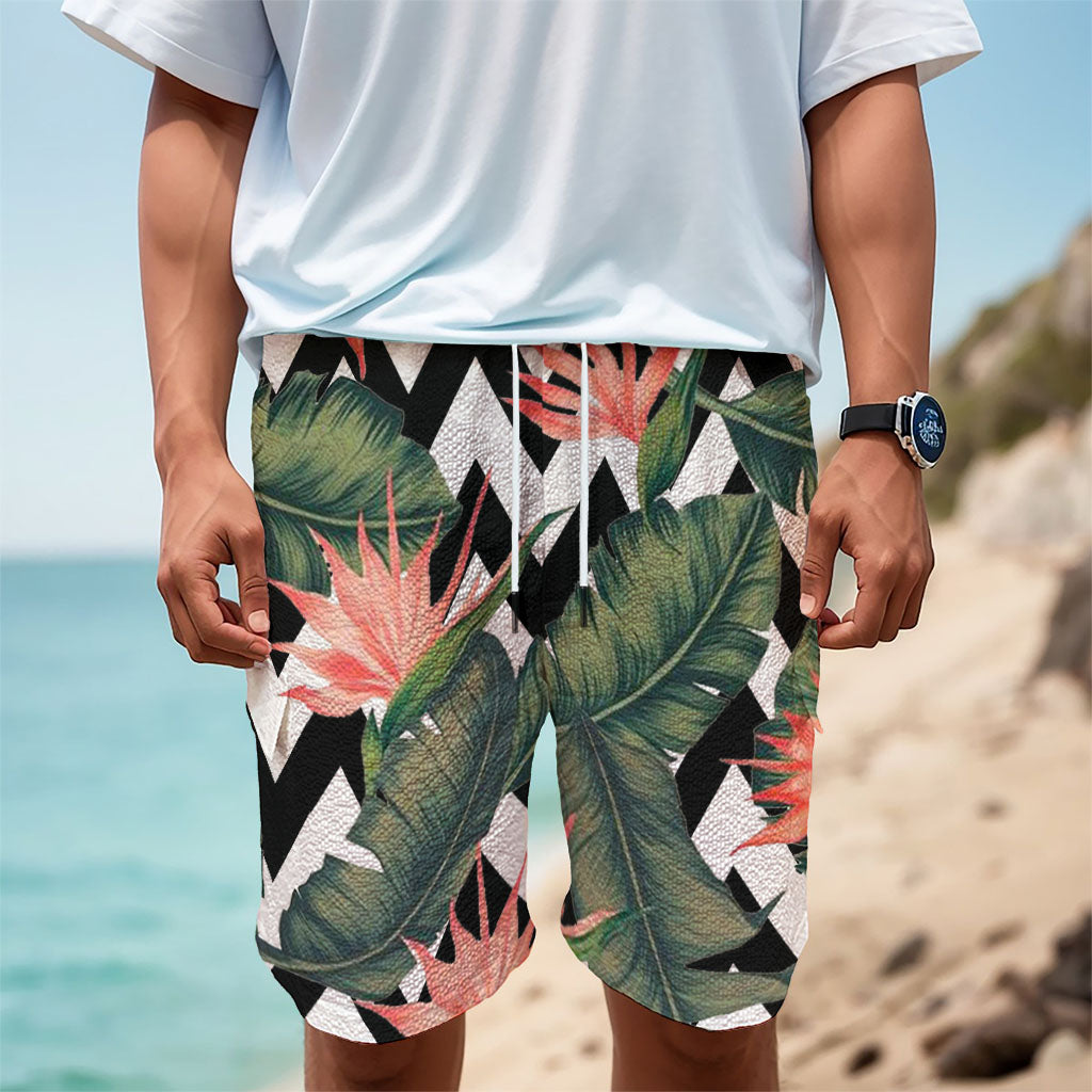 Zig Zag Tropical Pattern Print Men's Cargo Shorts Zig Zag Tropical Pattern Print Men's Cargo Shorts