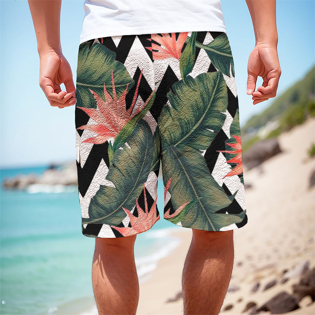 Zig Zag Tropical Pattern Print Men's Cargo Shorts Zig Zag Tropical Pattern Print Men's Cargo Shorts