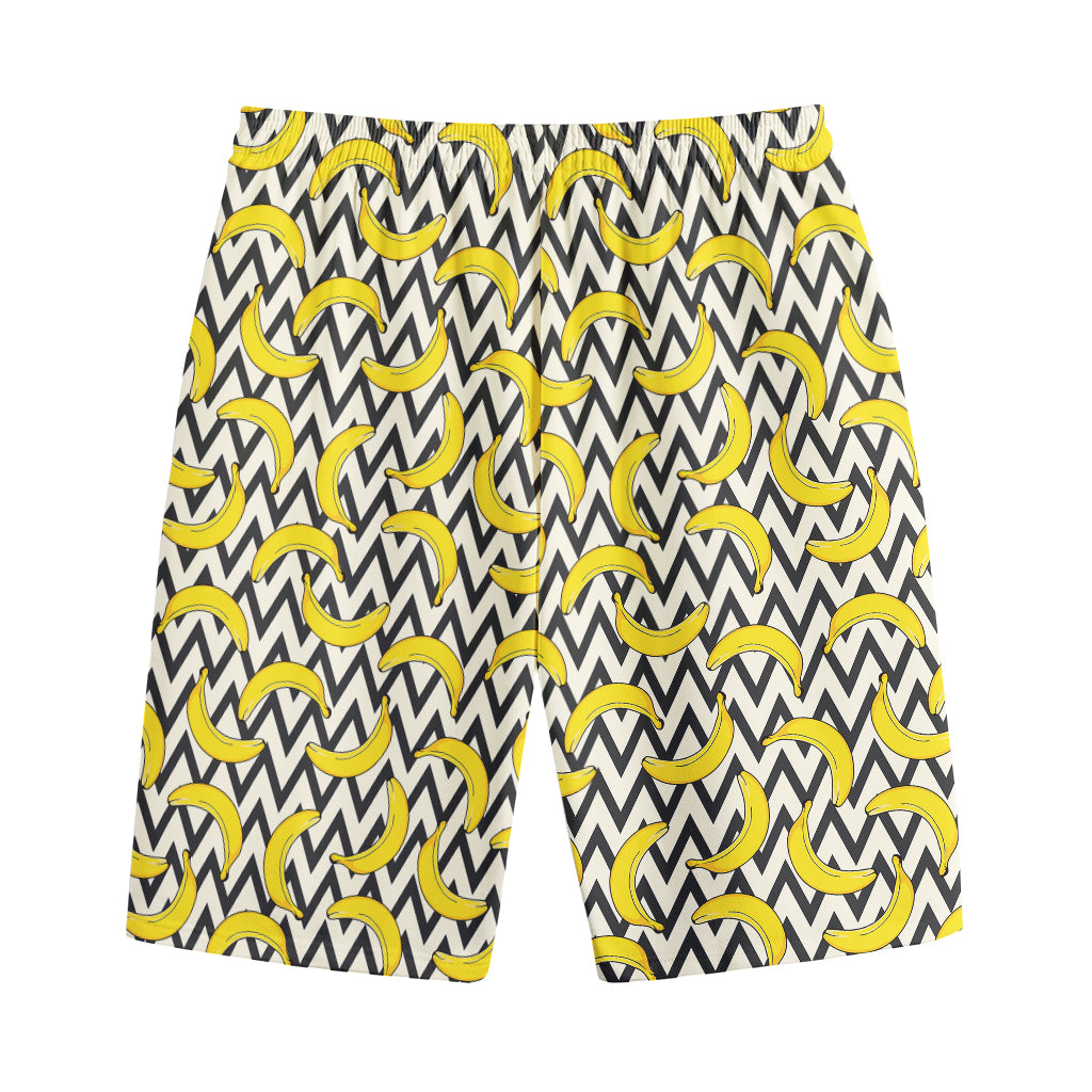 Zigzag Banana Pattern Print Cotton Shorts Zigzag Banana Pattern Print Cotton Shorts