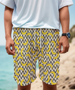 Zigzag Banana Pattern Print Men's Cargo Shorts