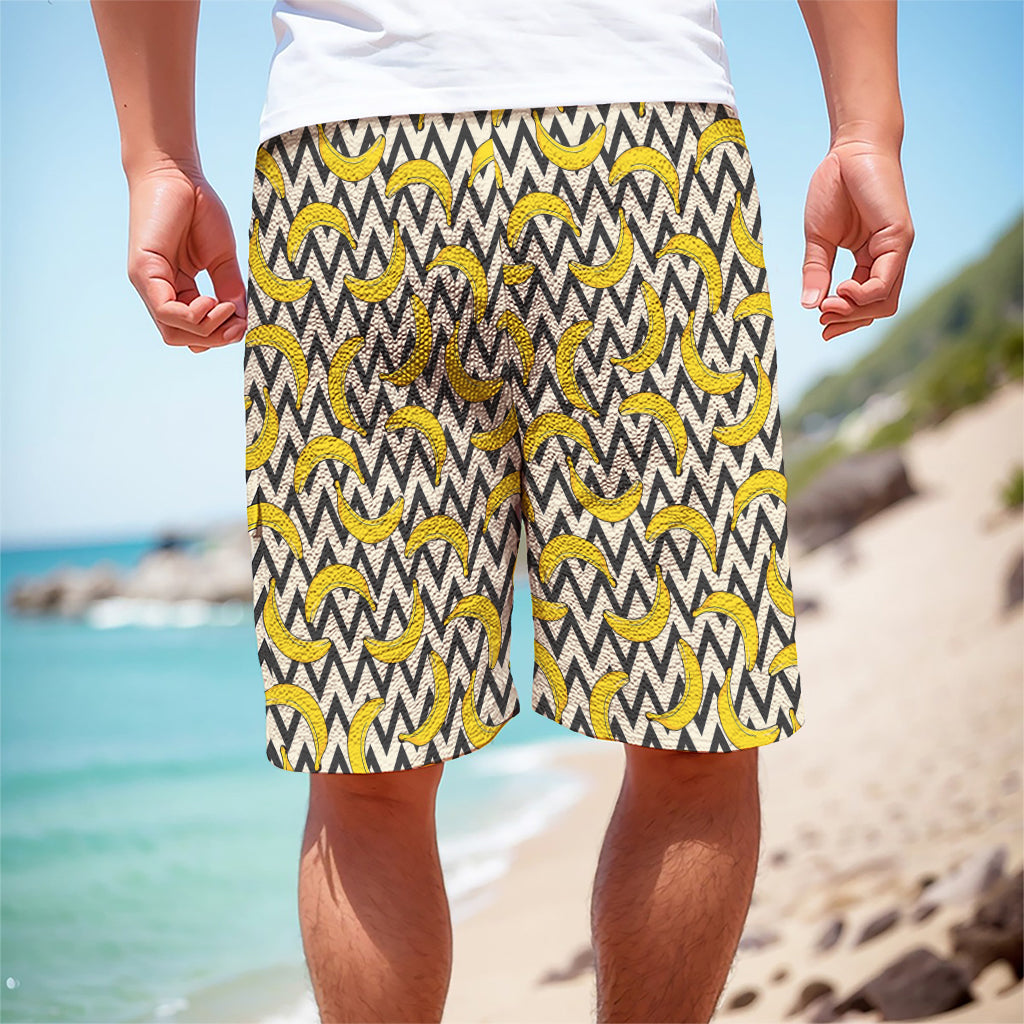 Zigzag Banana Pattern Print Men's Cargo Shorts Zigzag Banana Pattern Print Men's Cargo Shorts