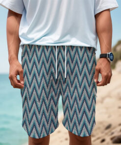 Zigzag Knitted Pattern Print Men's Cargo Shorts