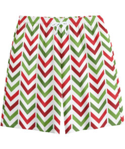 Zigzag Merry Christmas Pattern Print Cotton Shorts