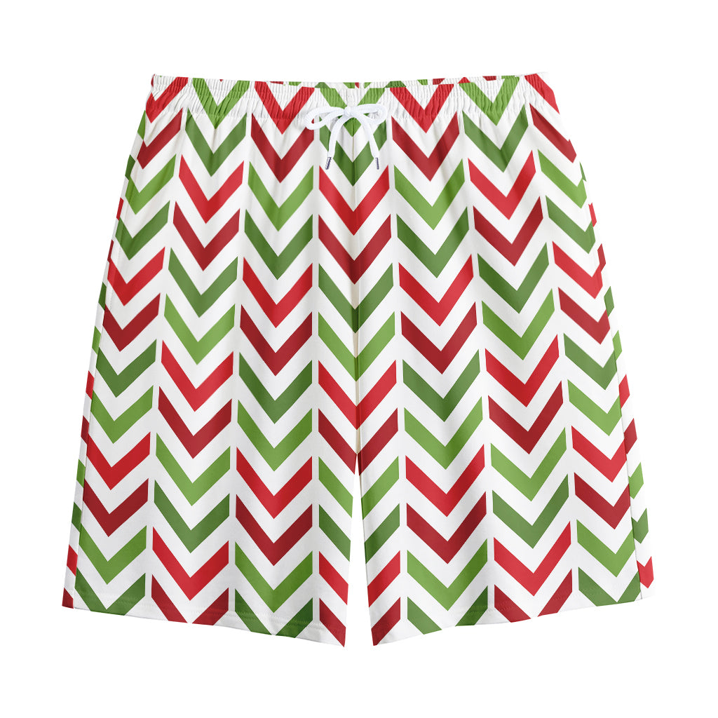 Zigzag Merry Christmas Pattern Print Cotton Shorts Zigzag Merry Christmas Pattern Print Cotton Shorts