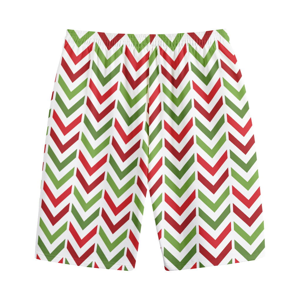 Zigzag Merry Christmas Pattern Print Cotton Shorts Zigzag Merry Christmas Pattern Print Cotton Shorts