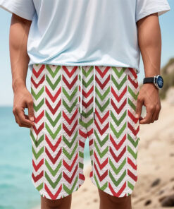Zigzag Merry Christmas Pattern Print Men's Cargo Shorts