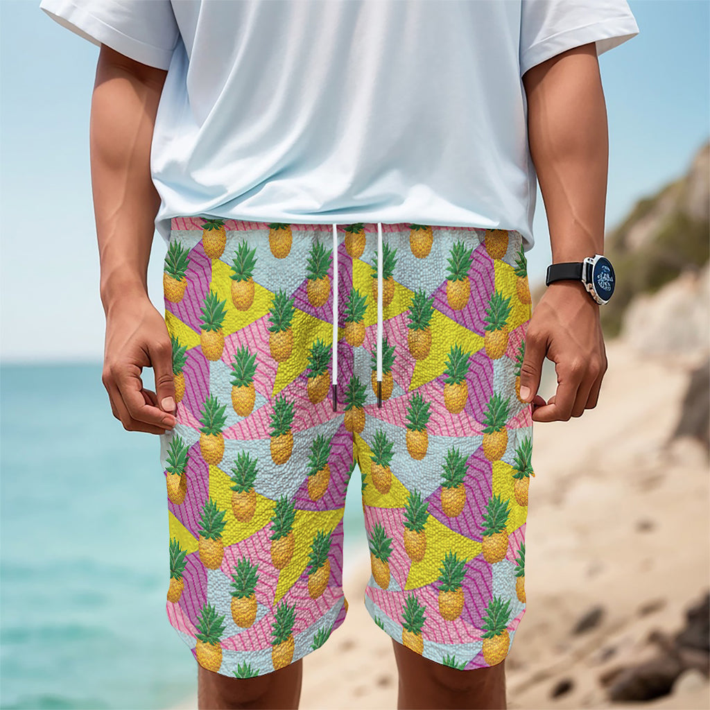 Zigzag Pineapple Pattern Print Men's Cargo Shorts Zigzag Pineapple Pattern Print Men's Cargo Shorts
