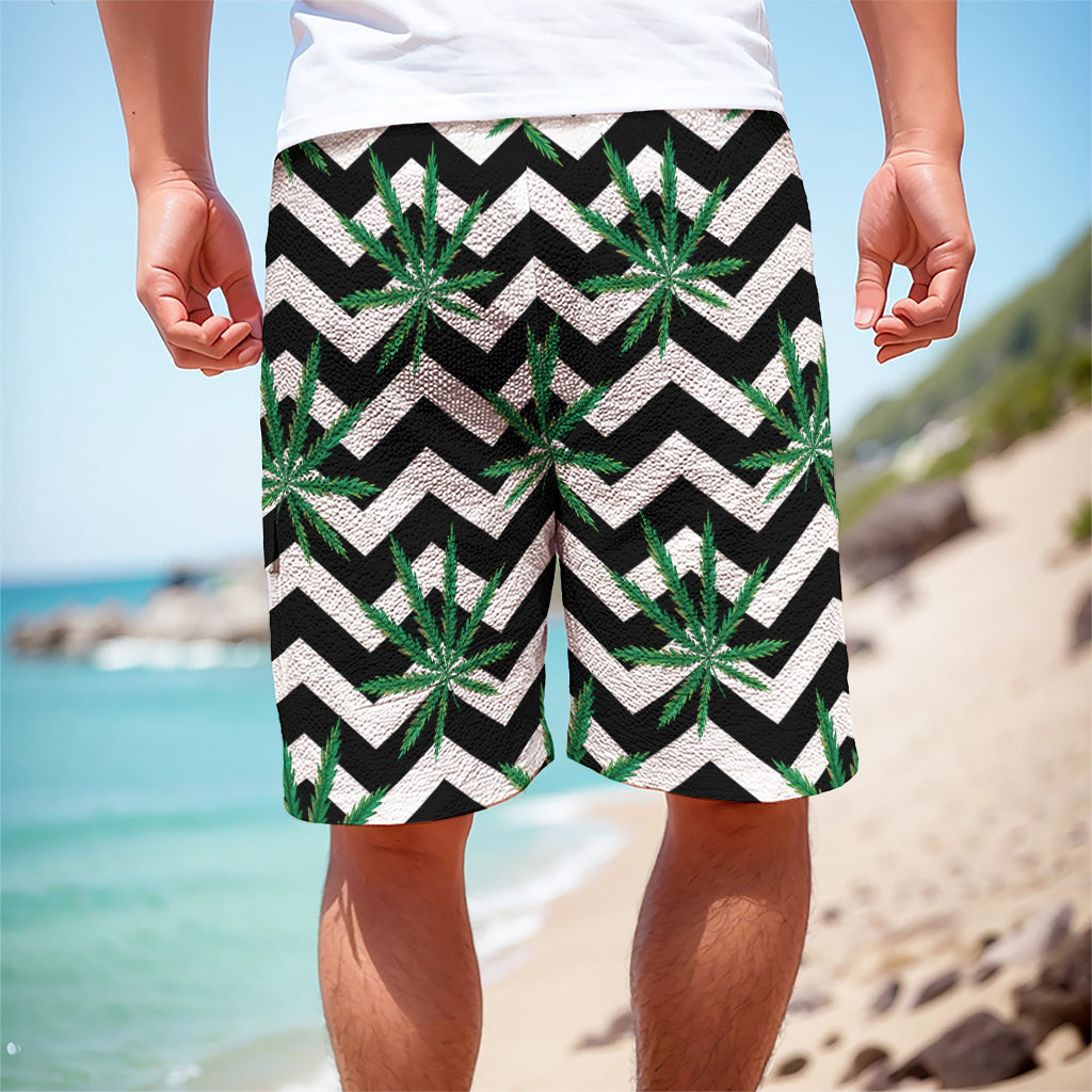 Zigzag Weed Pattern Print Men's Cargo Shorts Zigzag Weed Pattern Print Men's Cargo Shorts