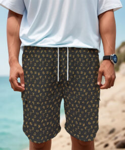 Zodiac Astrological Signs Pattern Print Men's Cargo Shorts