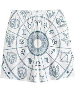 Zodiac Astrology Signs Print Cotton Shorts