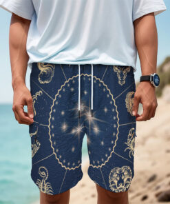 Zodiac Astrology Symbols Print Men's Cargo Shorts