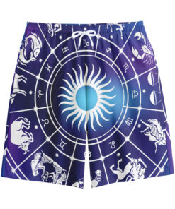 Zodiac Horoscopes Print Cotton Shorts