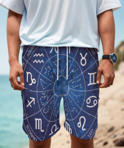 Zodiac Signs Wheel Print Men's Cargo Shorts