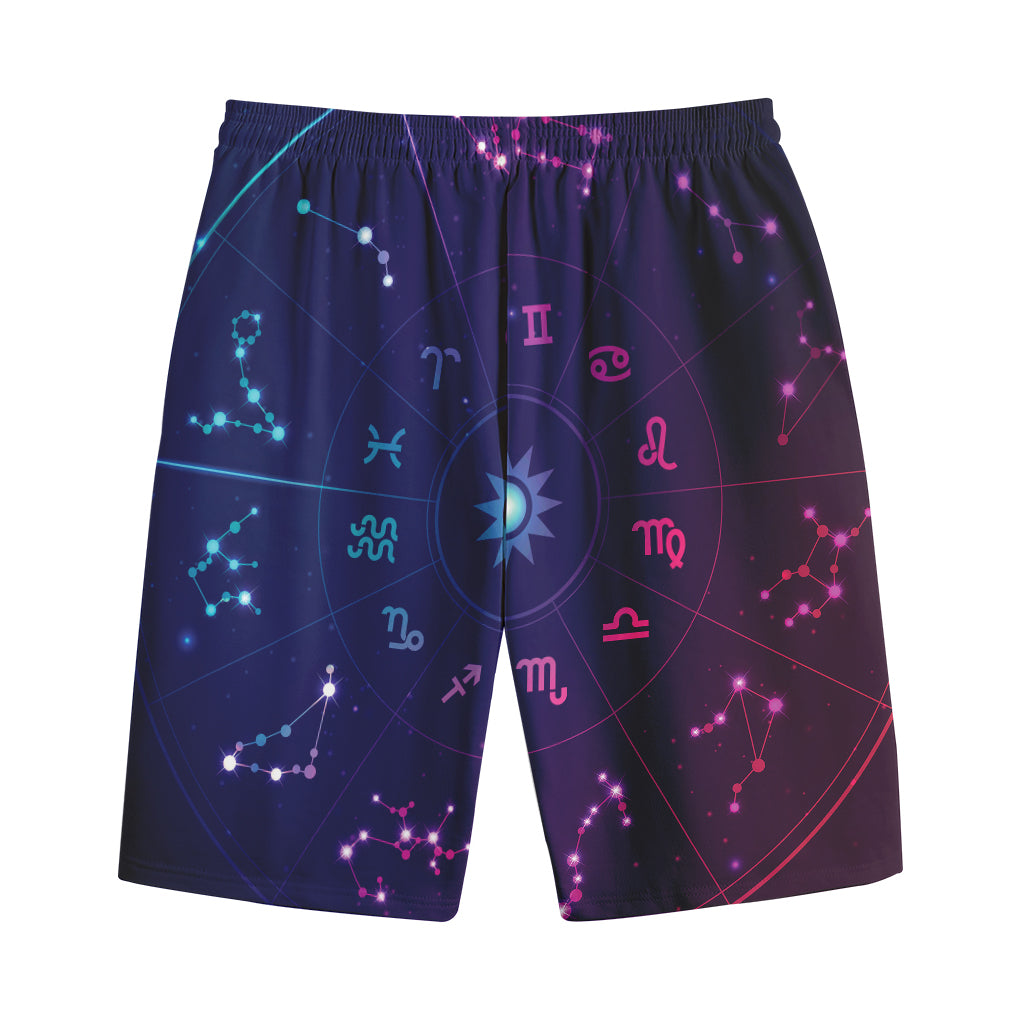 Zodiac Symbols Wheel Print Cotton Shorts Zodiac Symbols Wheel Print Cotton Shorts
