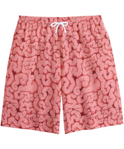 Zombie Brain Print Cotton Shorts