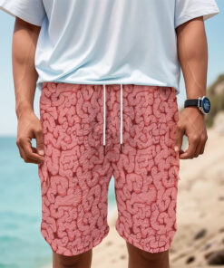 Zombie Brain Print Men's Cargo Shorts